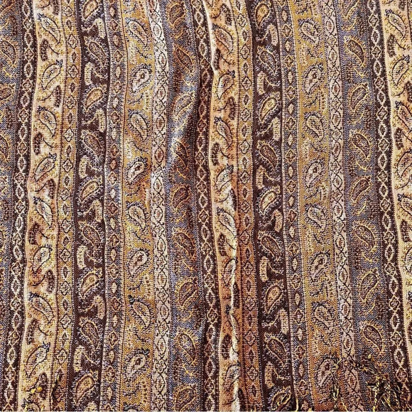 Isabella Viscose Rectangle‎ Wrap Scarf Brown Paisley India - Picture 4 of 4